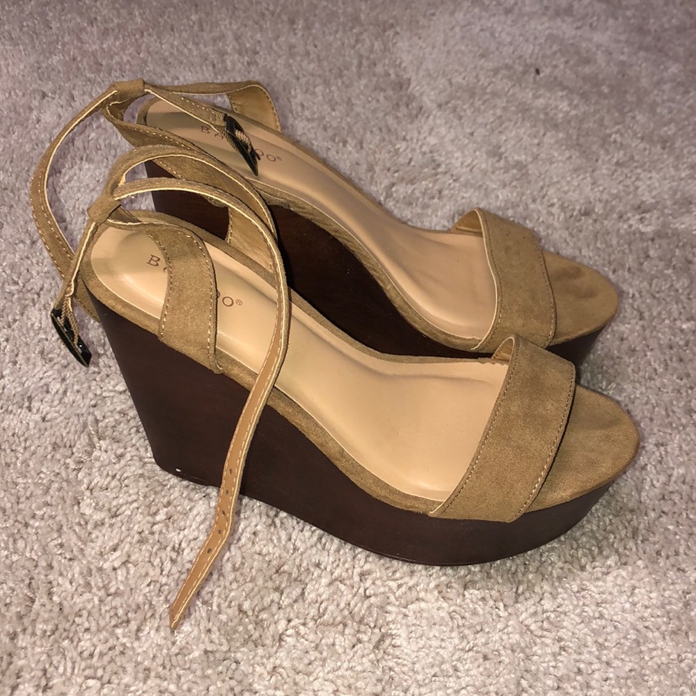 Camel colored wedge